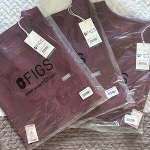 Figs Burgundy Scrub Tops